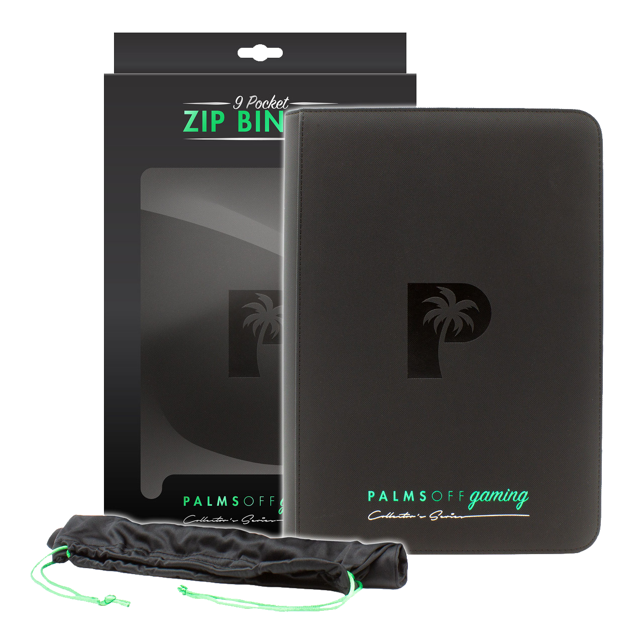 Palms Off Gaming Collector's Series 9 Pocket Zip Trading Card Binder - Black