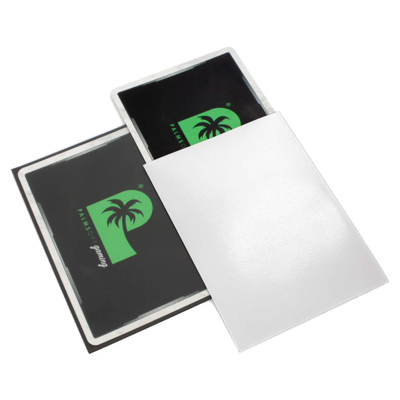 Palms Off Gaming Blackout Deck Sleeves - Standard Size - White - 100pc