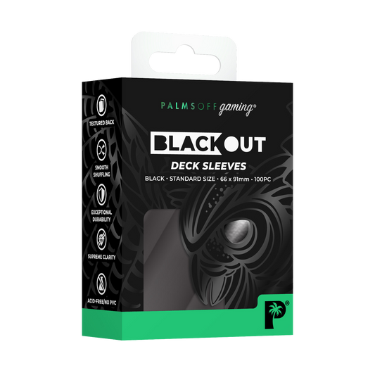 Palms Off Gaming Blackout Deck Sleeves - Standard Size - Black - 100pc