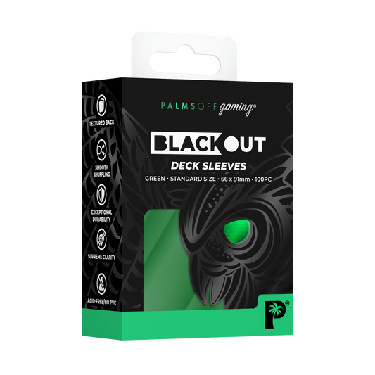 Palms Off Gaming Blackout Deck Sleeves - Standard Size - Green - 100pc