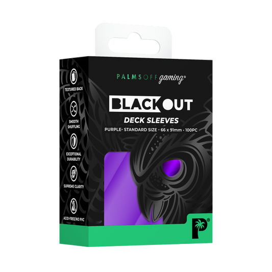 Palms Off Gaming Blackout Deck Sleeves - Standard Size - Purple - 100pc