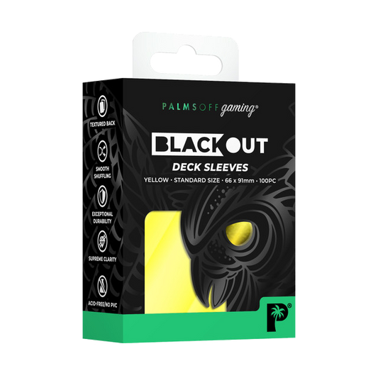 Palms Off Gaming Blackout Deck Sleeves - Standard Size - Yellow - 100pc