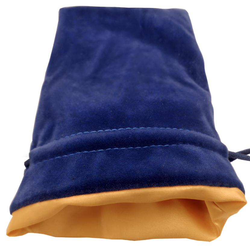 MDG Small Velvet Dice Bag: Blue w/ Gold Satin