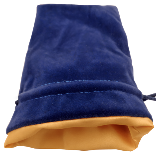 MDG Small Velvet Dice Bag: Blue w/ Gold Satin